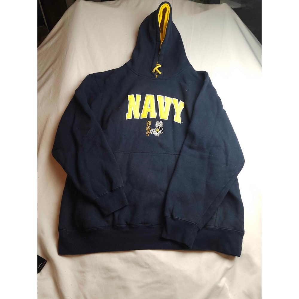 Team Edition US Navy Hoodie Mens XL Blue Yellow Bill the Goat Mascot Pullover